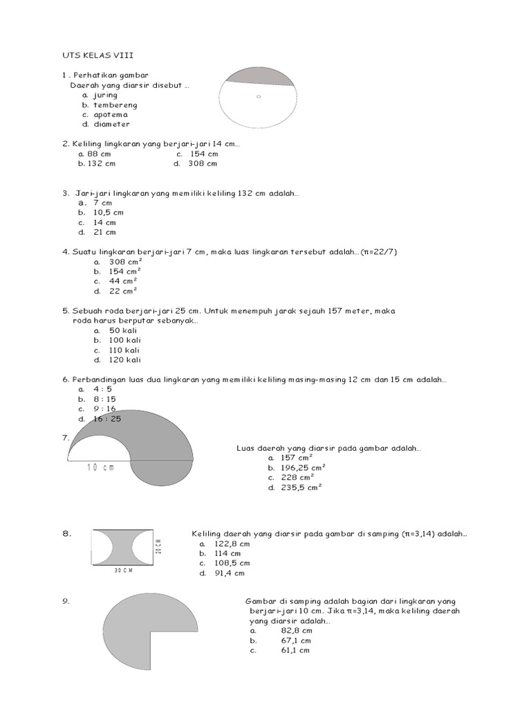Pembahasan Soal Soal Luas Lingkaran