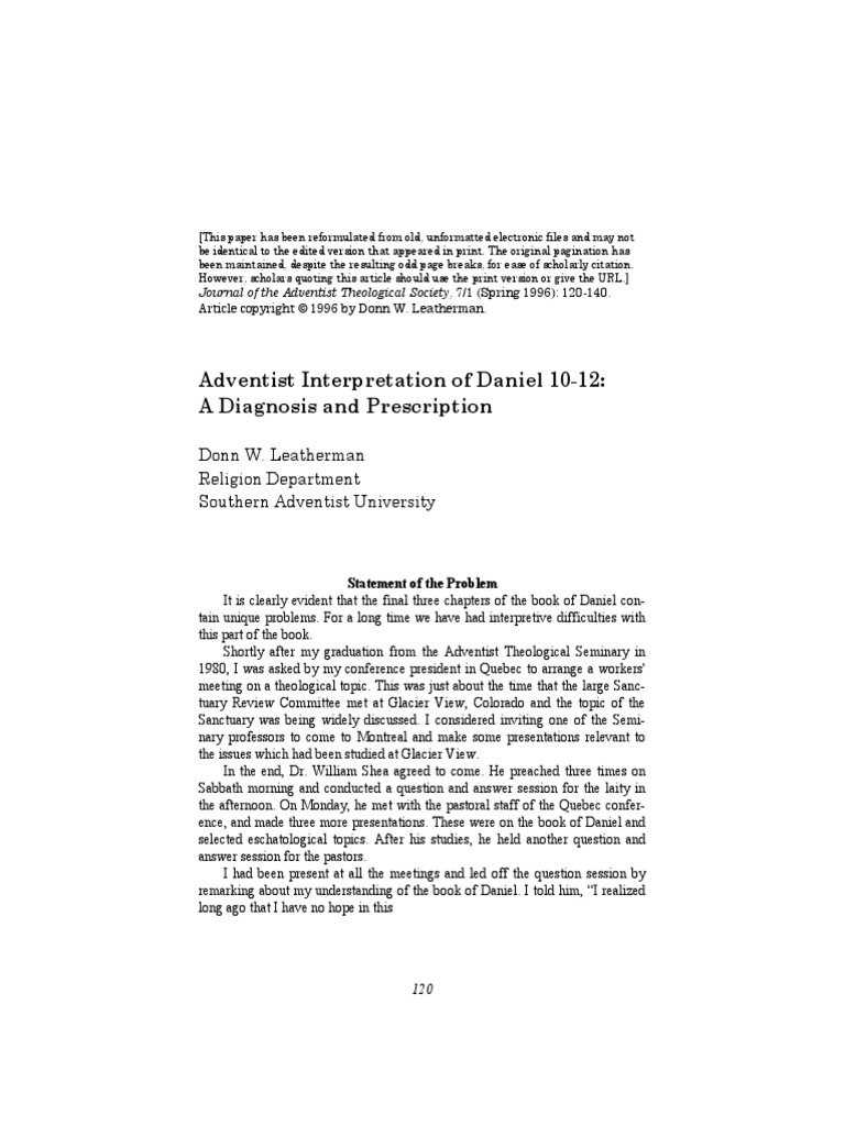 Adventist Interpretation of Daniel 10-12 | PDF | Book Of Daniel | Book ...