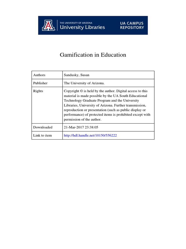 Gamification in Education 2 | PDF | Motivation | Motivational