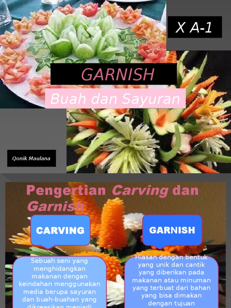 Seni Garnish Buah dan Sayuran | PDF