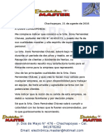 Carta de Recomendación de Electrónica Master