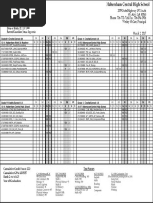 high school transcript 