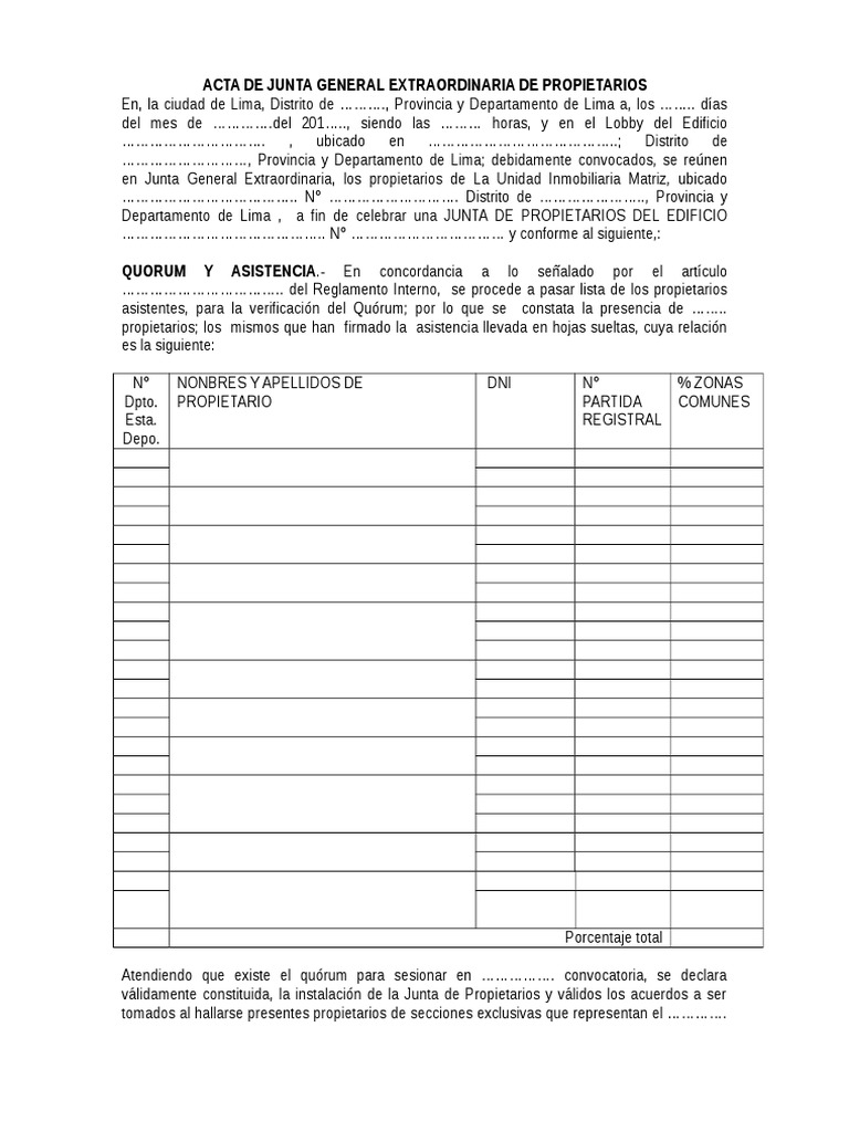 Eleccion de Directiva de Junta de