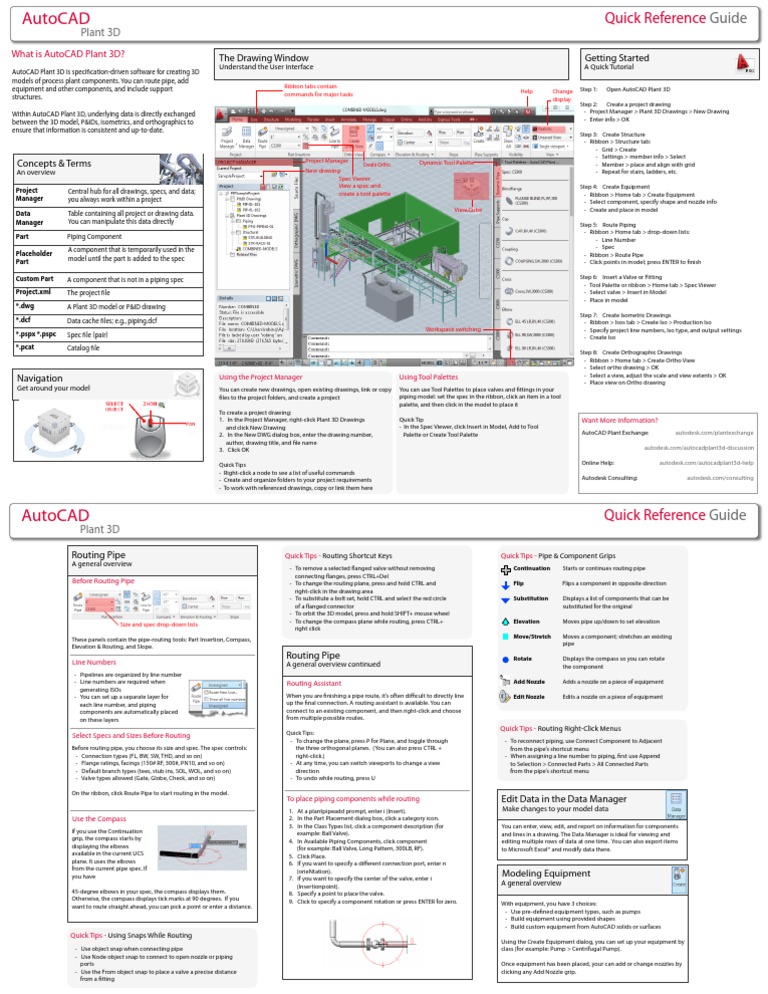 Autocad Plant3d Quick Reference Guide PDF | PDF