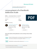 Development of A Facebook Addiction Scale1