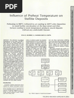 Stellite Deposits: Influence of Preheat Temperature On