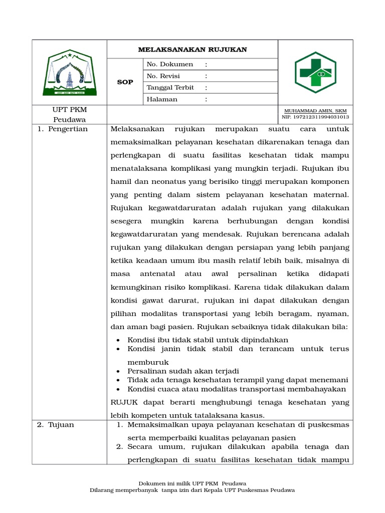 SOP Rujukan | PDF