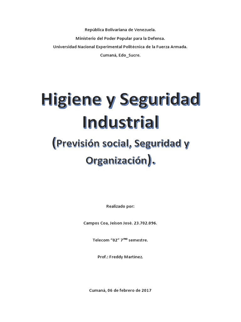 Higiene y Seguridad Industrial en Venezuela | PDF | Derecho laboral ...