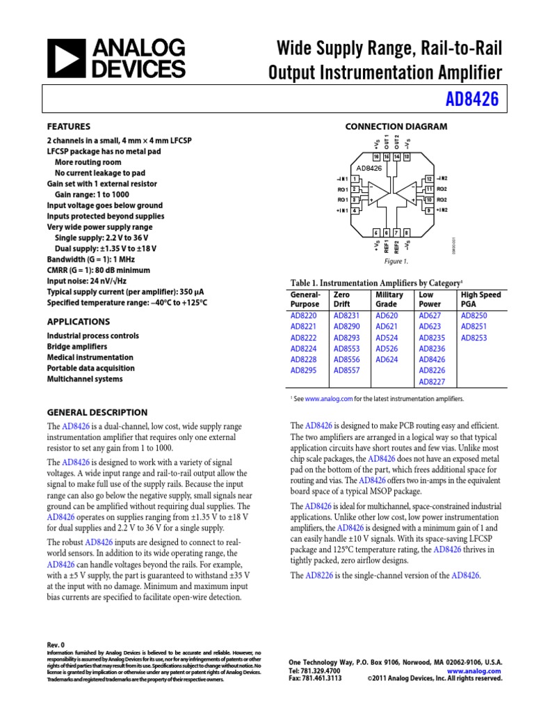 AD8426 | PDF | Amplifier | Electricity