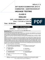 Language Testing: Class X English