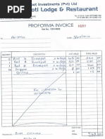 Pasimboti Lodge and Restaurant Proforma Invoice