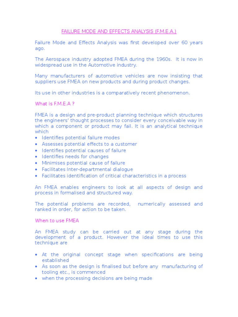 FMEA: Essential Guide for Engineers | PDF
