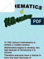 Math in 18 Century