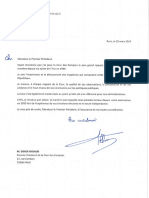 La lettre d'excuse de Hollande à la Cour des comptes