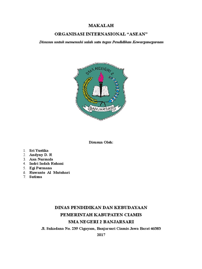 Makalah Organisasi Internasional Asean