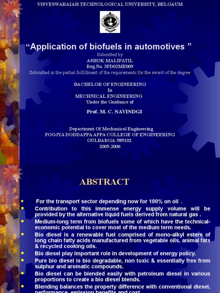 Biofuels in Automotive Applications | PDF | Biodiesel | Biofuel