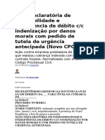 Ação Declaratória de Inexigibilidade e Inexistência de Débito C