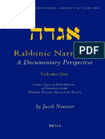 Jacob Neusner Rabbinic Narrative A Documentary Perspective - Volume One Forms, Types and Distribution of Narratives in The Mishnah, Tractate Abot, and The Tosefta
