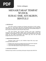 Kertas Kerja Tempat Wuduk