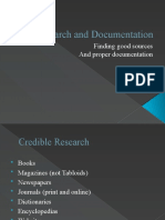 Research and Documentation