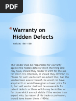 Warranty On Hidden Defects