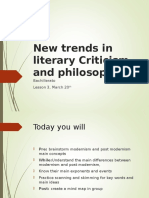 New Trends in Literary Criticism and Philosophy: Bachillerato Lesson 3, March 20