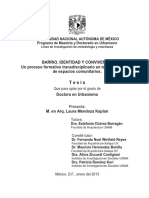 Barrio, Identidad y Convivencia. Un Proceso Formativo Transdisciplinario en Torno Al Proyecto de Espacios Comunitarios.