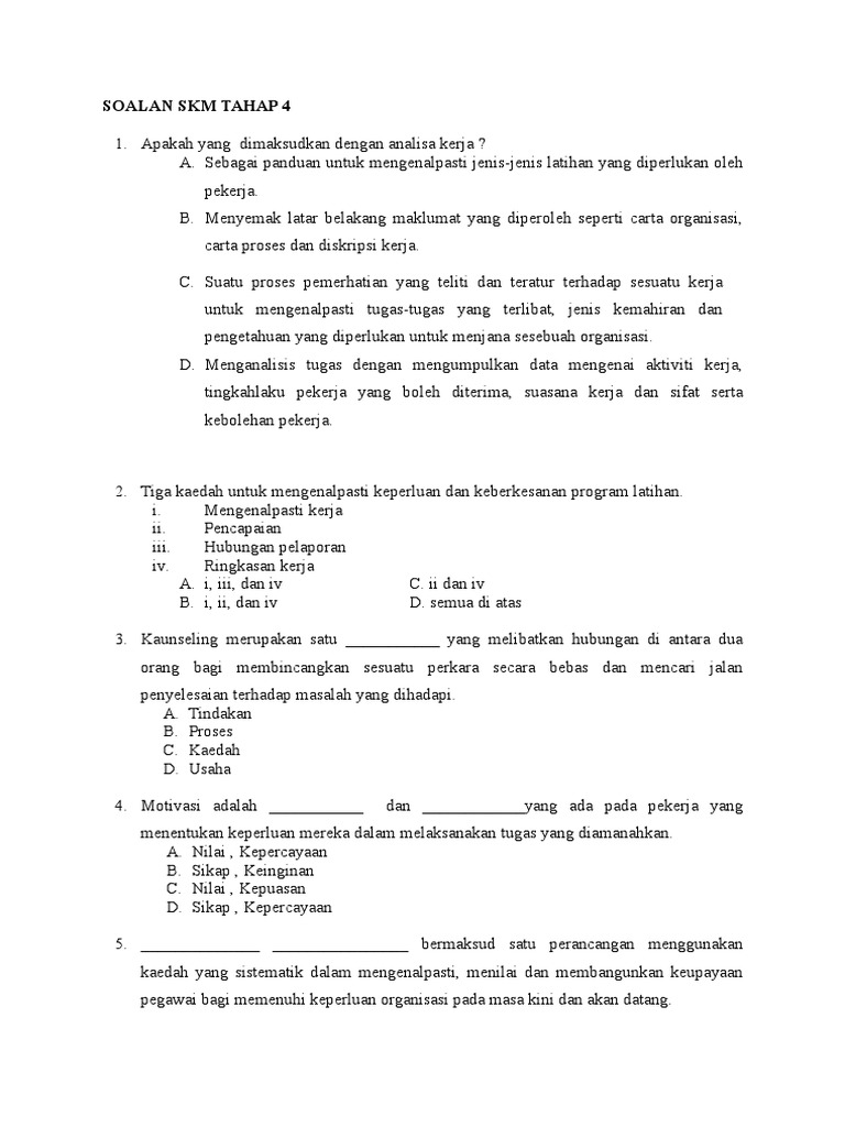 Soalan SKM Tahap 4  PDF