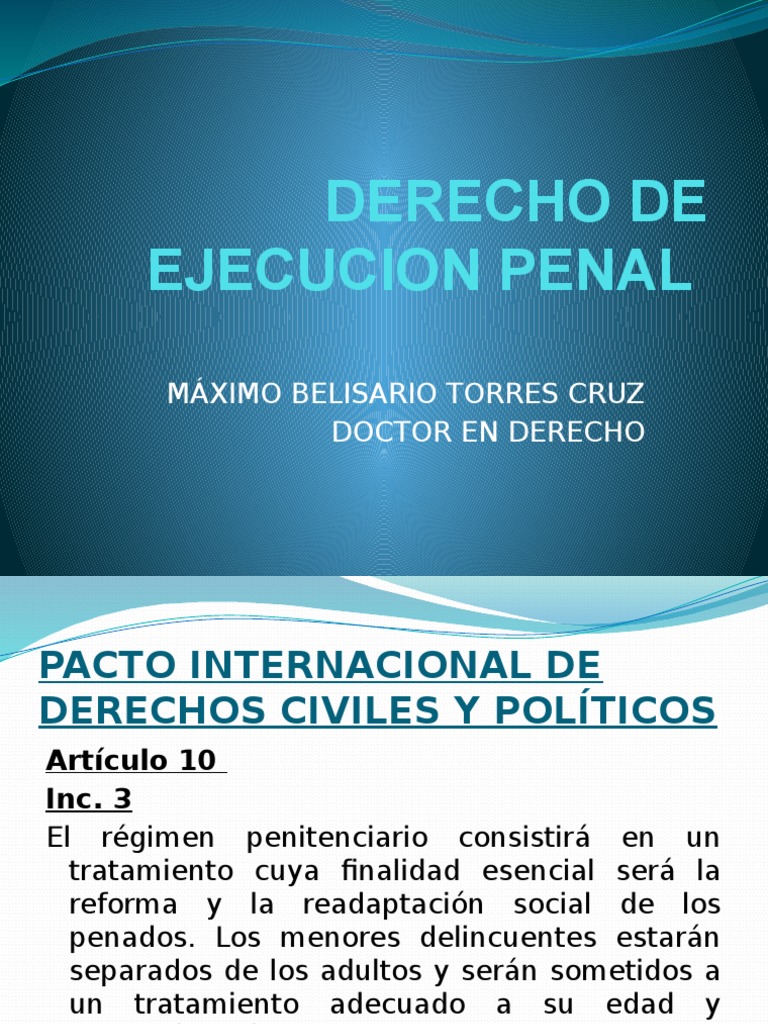 Derecho de Ejecucion Penal | PDF | Pena capital | Tortura