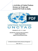 A Report On Activities of United Nation Conference On Trade and Development