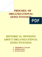 Approches of Organizational Effectiveness