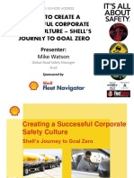 How To Create A Successful Corporate Safety Culture - Shells Journey To Goal Zerio - Mike Watson