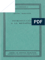 Bergson, Henri - Introducción A La Metafísica