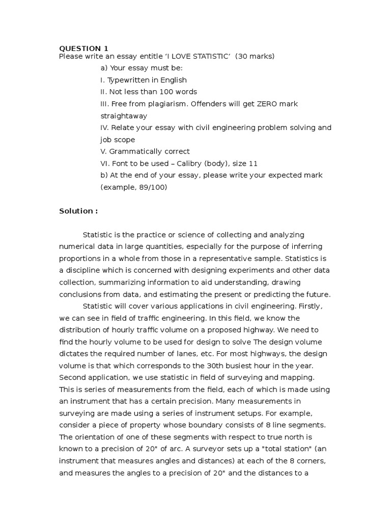 Importance of Statistics in Civil Engineering | PDF | Mean | Standard ...