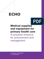 Medical Supplies and Equipment For Primary Health Care. A Practical Resource For Procurement and Management PDF
