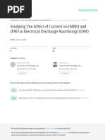 Studying The Affect of Current On (MRR) and (EW) in Electrical Discharge Machining (EDM)