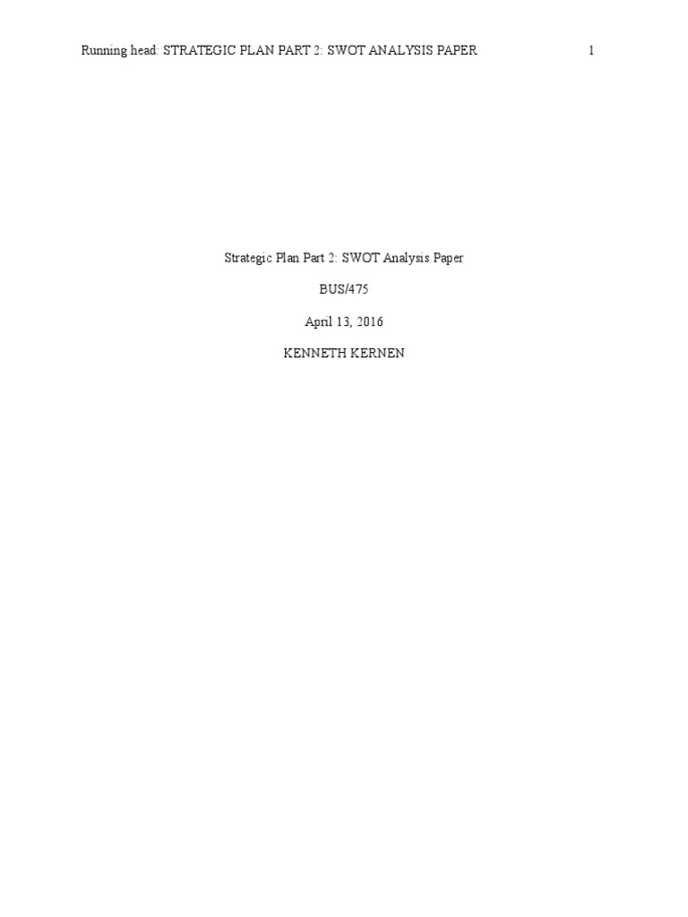 SWOT Analysis for Strategic Planning | PDF
