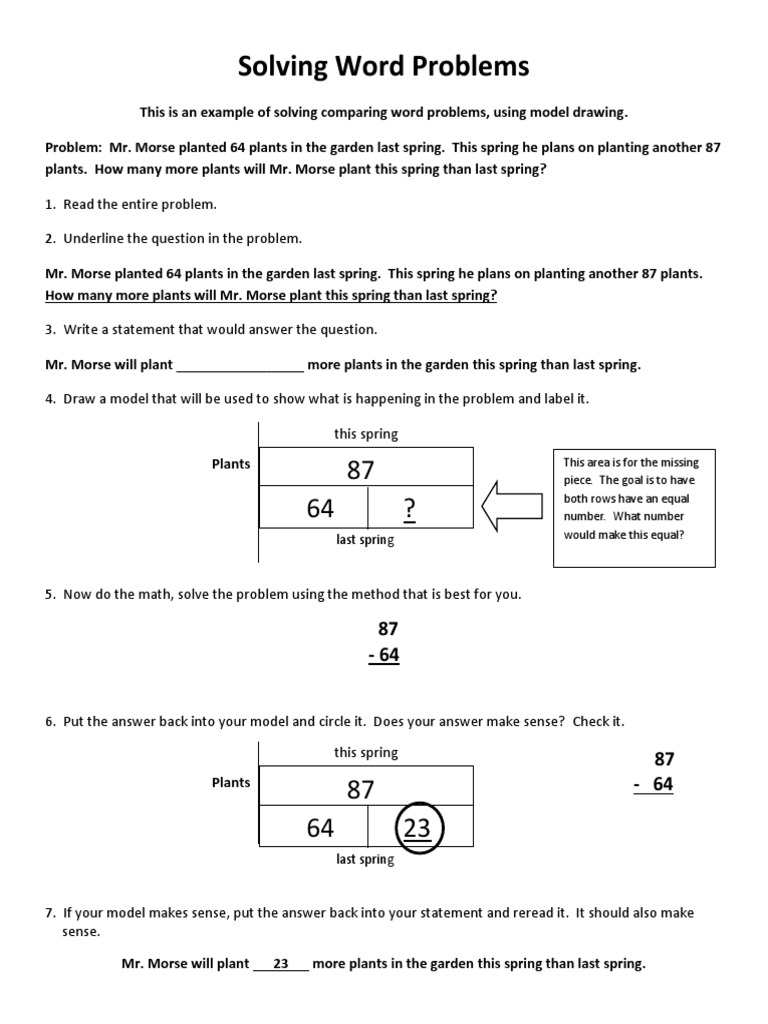 Model Drawing For Parents Comparing | PDF