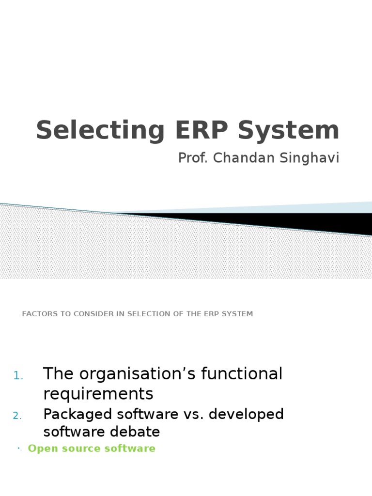 ERP System Selection Guide | PDF | Enterprise Resource Planning ...