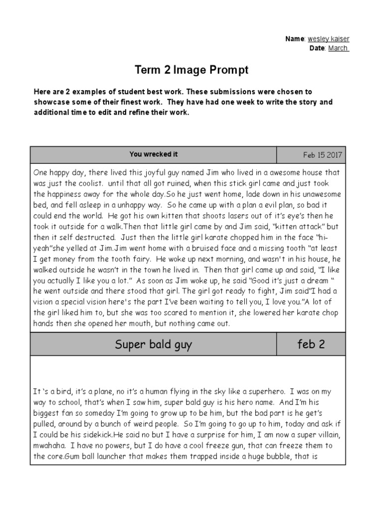 Student Story Showcase Examples | PDF | Plot (Narrative) | Sentence ...