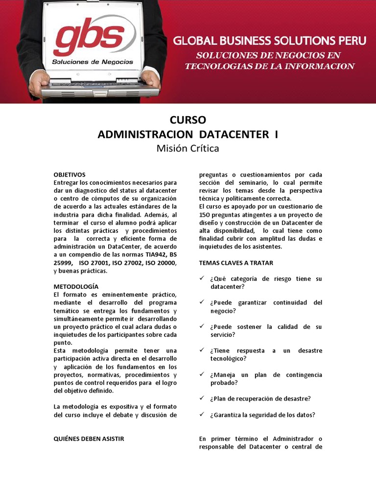 Curso Administracion De Data Center Pdf Pdf La Seguridad