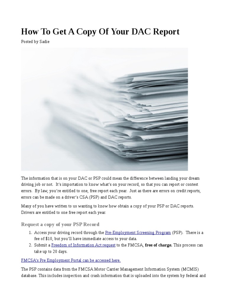 How To Get A Copy Of Your DAC Report Computing Technology