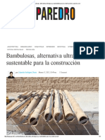 Bambulosas, Alternativa Ultraligera y Sustentable para La Construcción