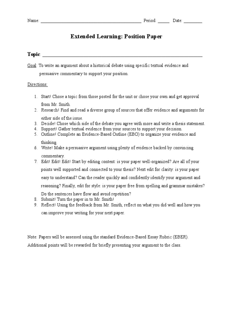 Writing a Position Paper Guide | PDF | Career & Growth | Art