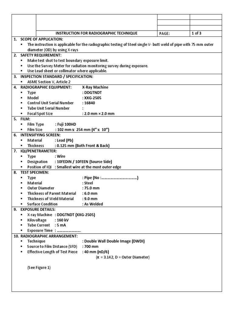 Radiographic Testing Instructions for Steel | PDF | Applied And ...