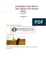 12 Necessidades Que São a Causa Dos Vazios Em Nossa Alma