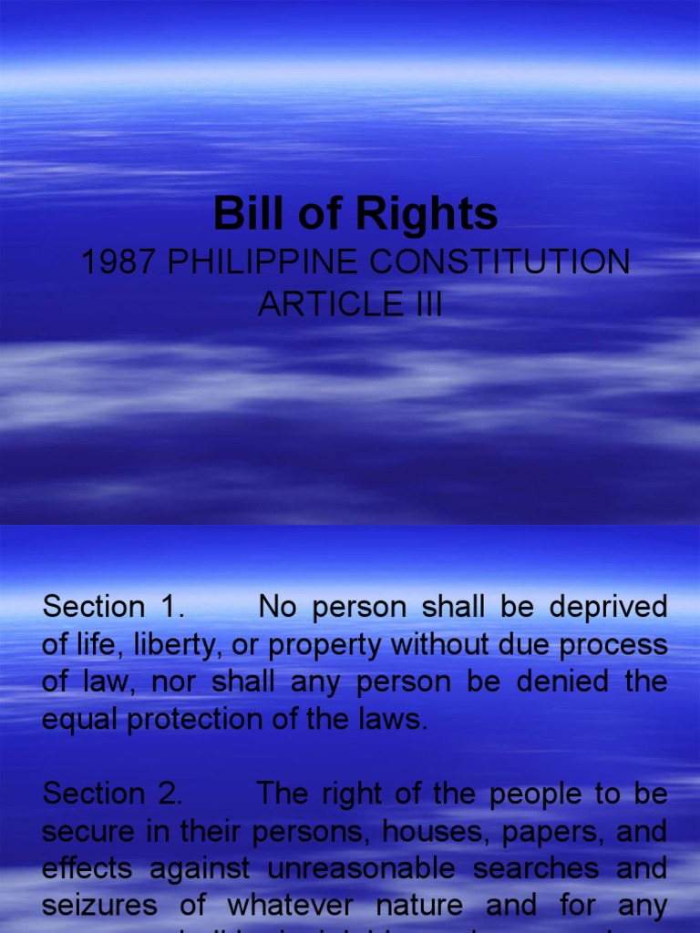 Bill of Rights: 1987 Philippine Constitution Article Iii | PDF | Search ...