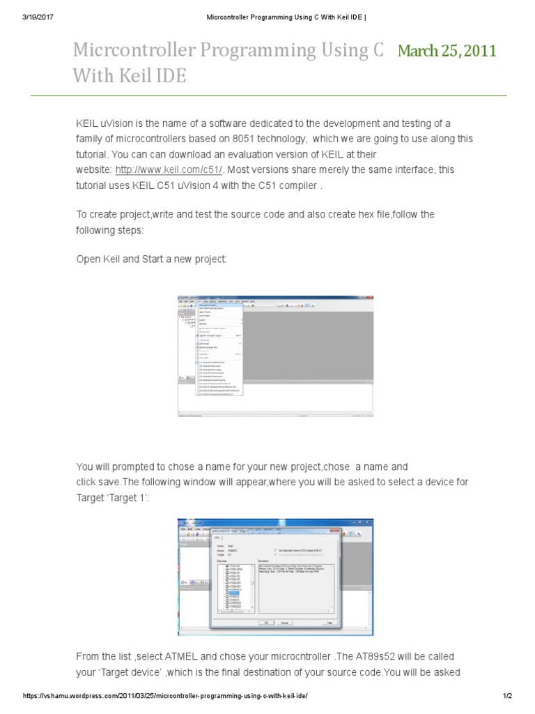 Micrcontroller Programming Using C With Keil IDE - PDF | PDF