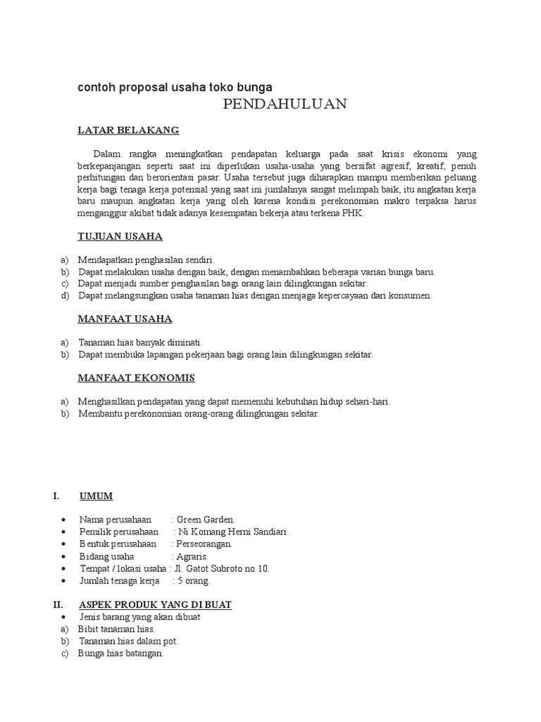 Contoh Proposal Usaha Docx