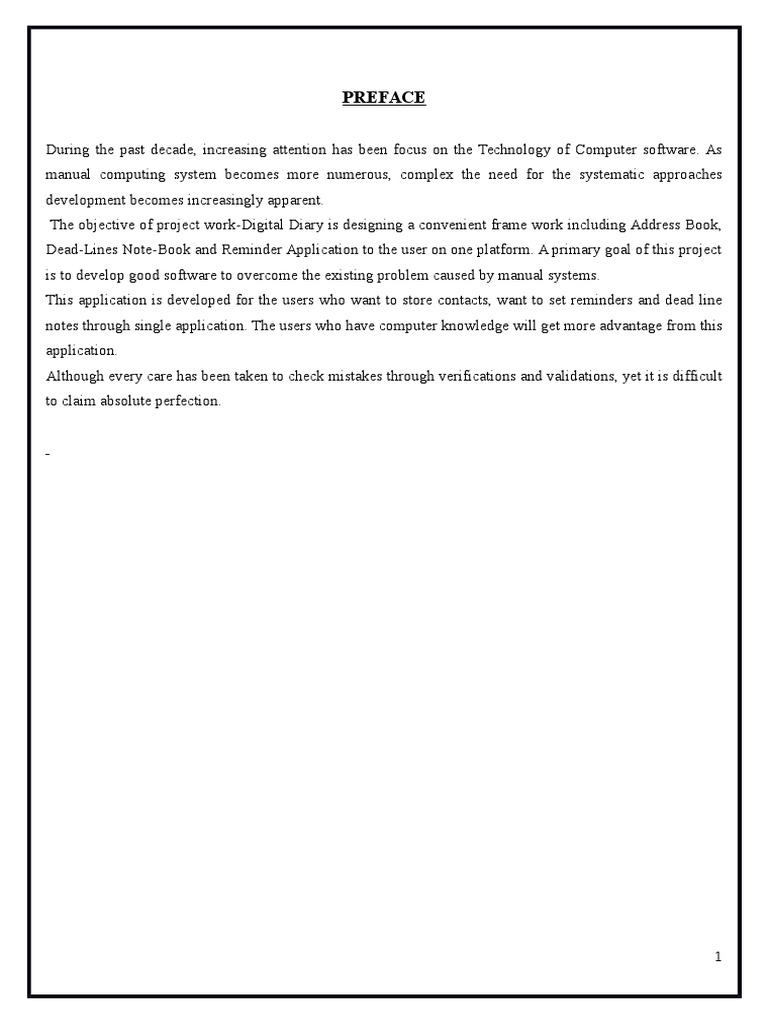 Digital Diary Project Overview | PDF | Feasibility Study | Unit Testing